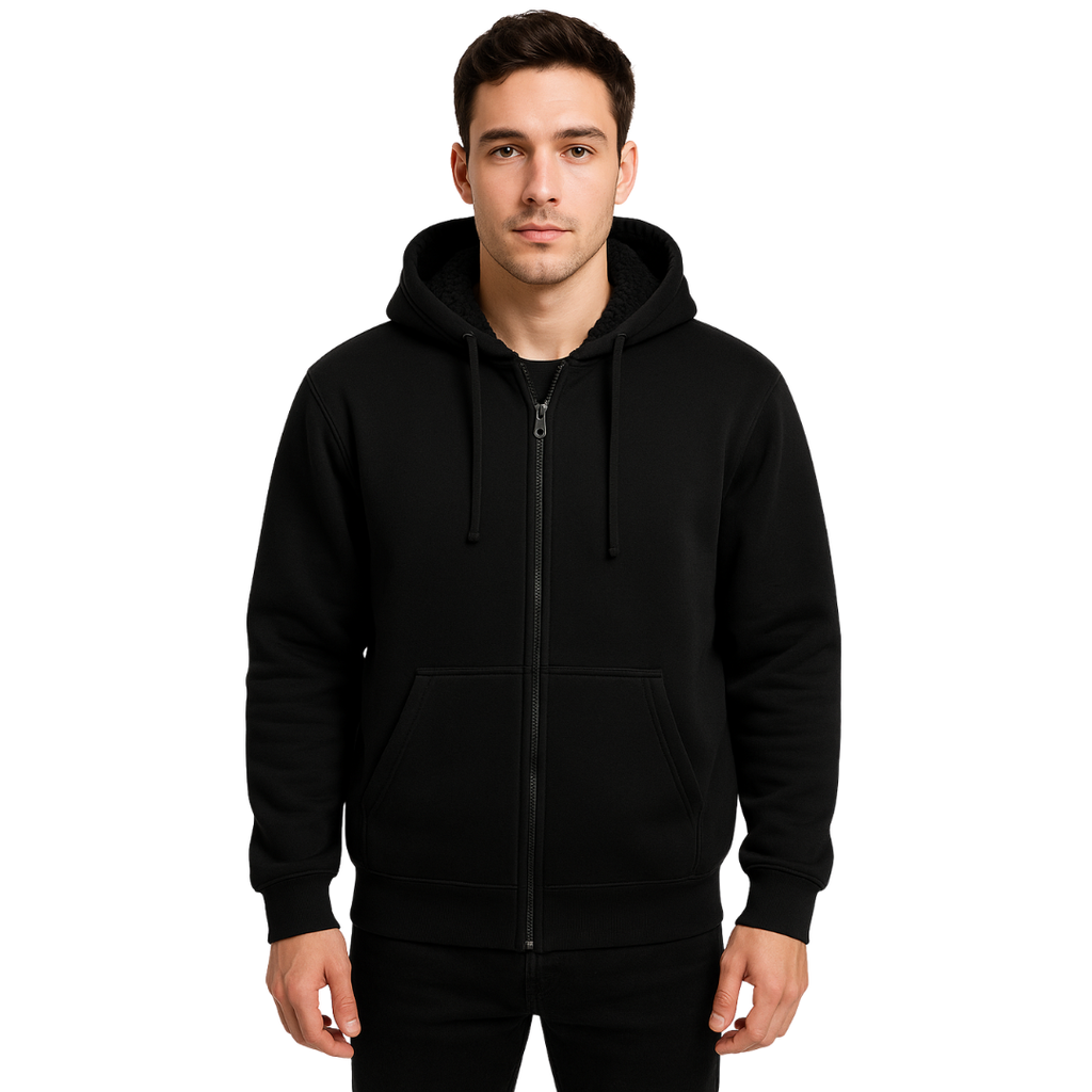 Sherpa-Lined Fleece Hoodie 2432