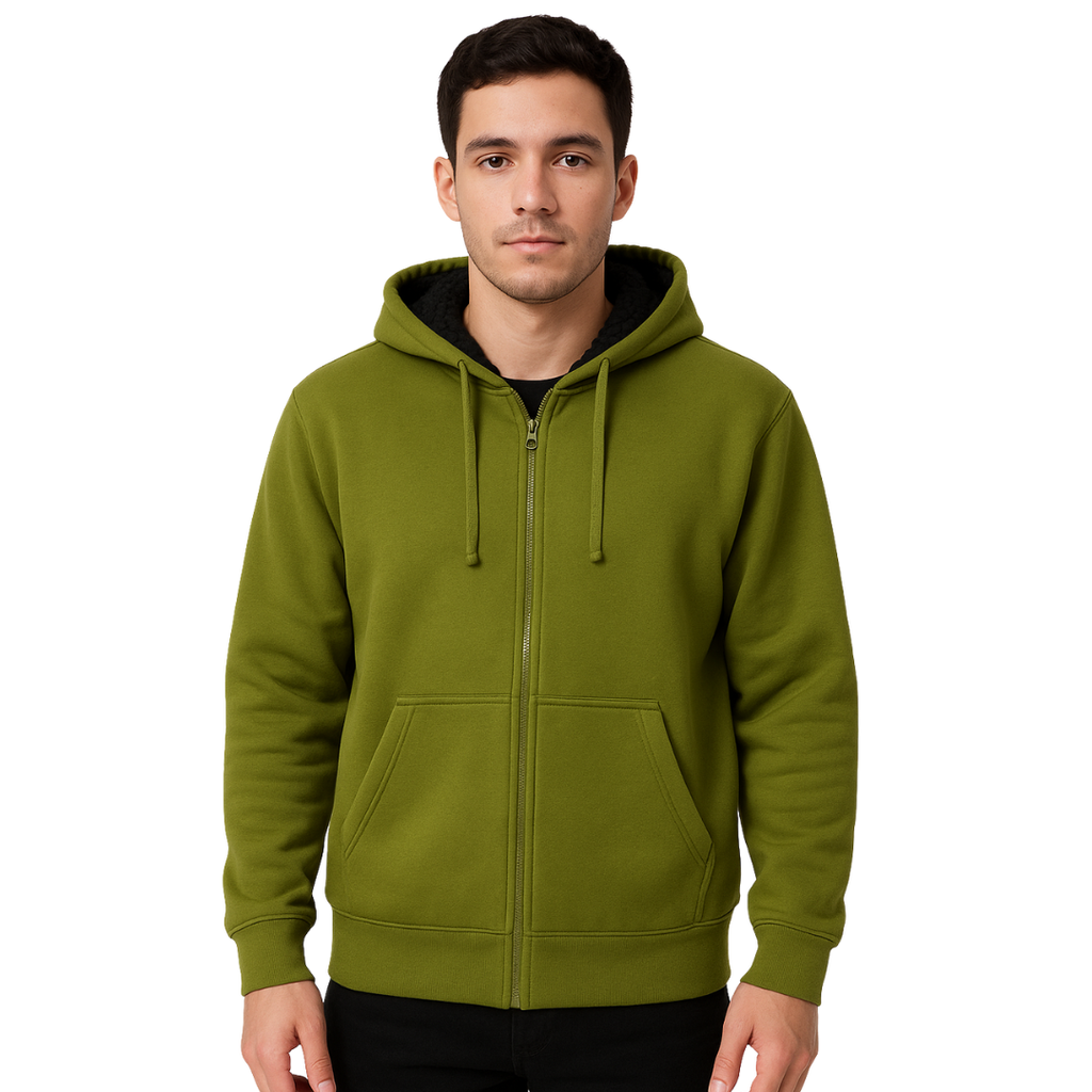 Sherpa-Lined Fleece Hoodie 2432