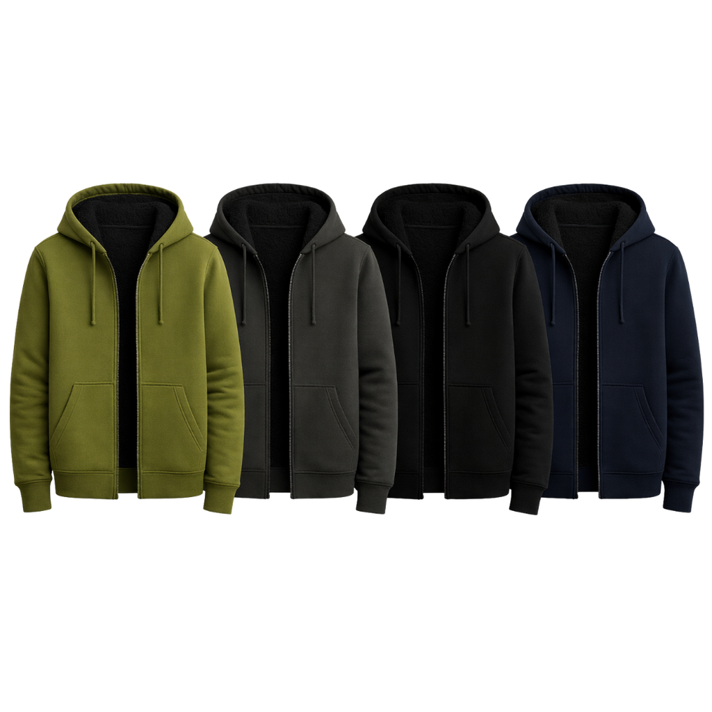 Sherpa-Lined Fleece Hoodie 2432