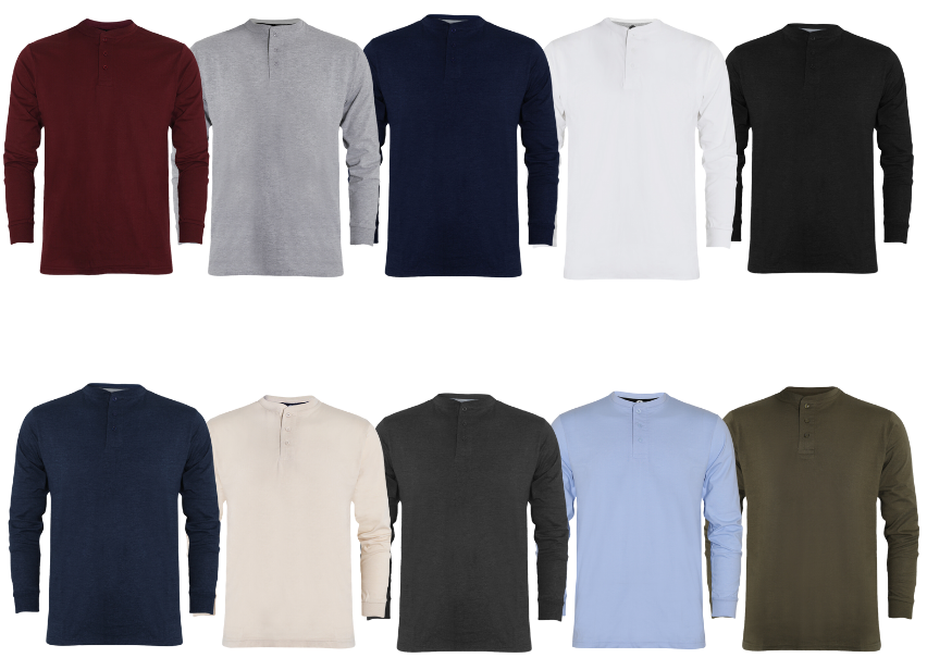 Long Sleeve Henley T-Shirt 2334