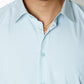 Steel Blue and White Short Sleeve Regular Fit Shirt (2284)