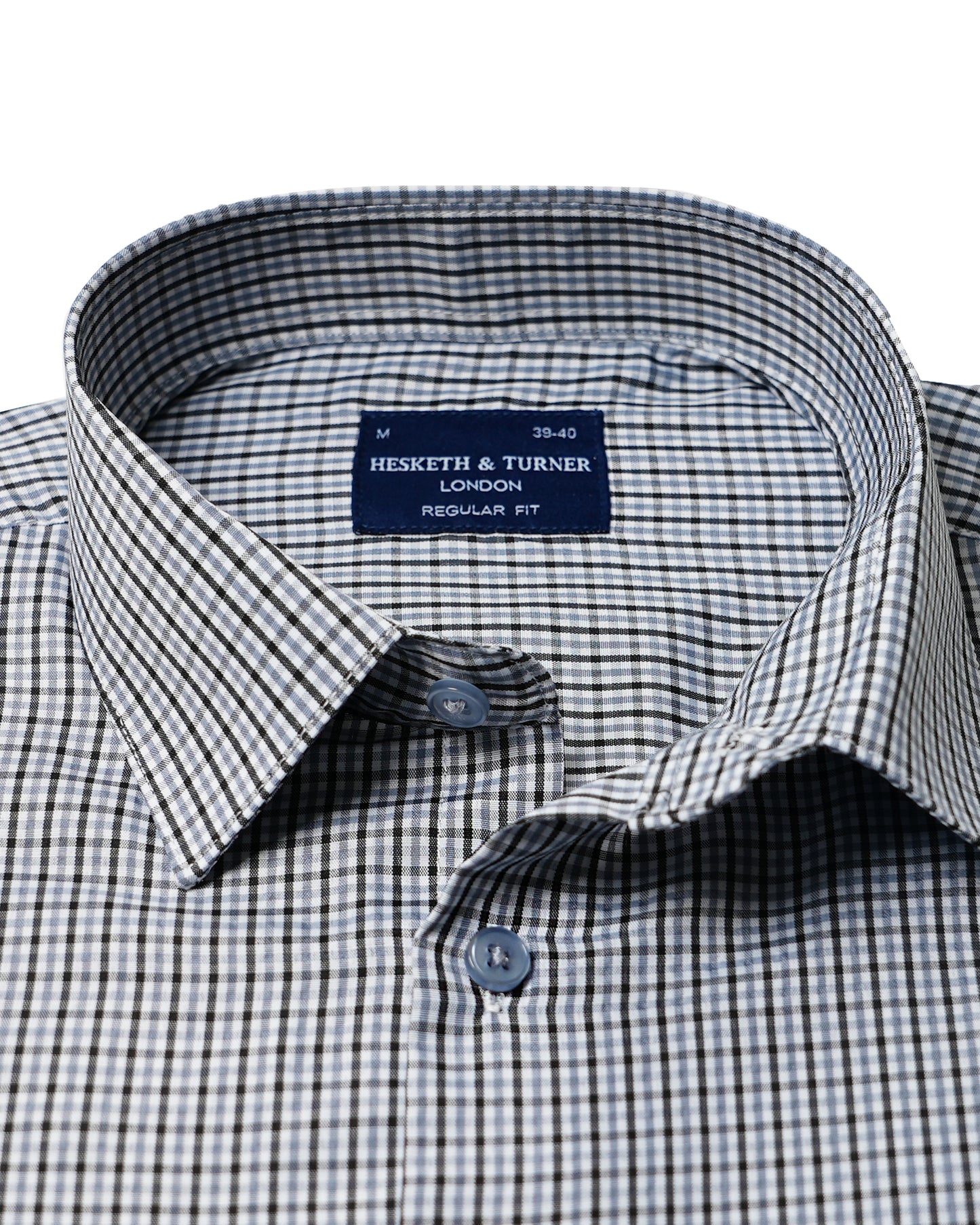 Black, Blue and White Short Sleeve Regular Fit Shirt (2283)