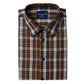 Orange, Blue and White Short Sleeve Regular Fit Shirt (2282)
