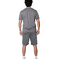 Steel Grey Short Set with Jersey Crew Neck Jumper and Fleece Shorts (2058)
