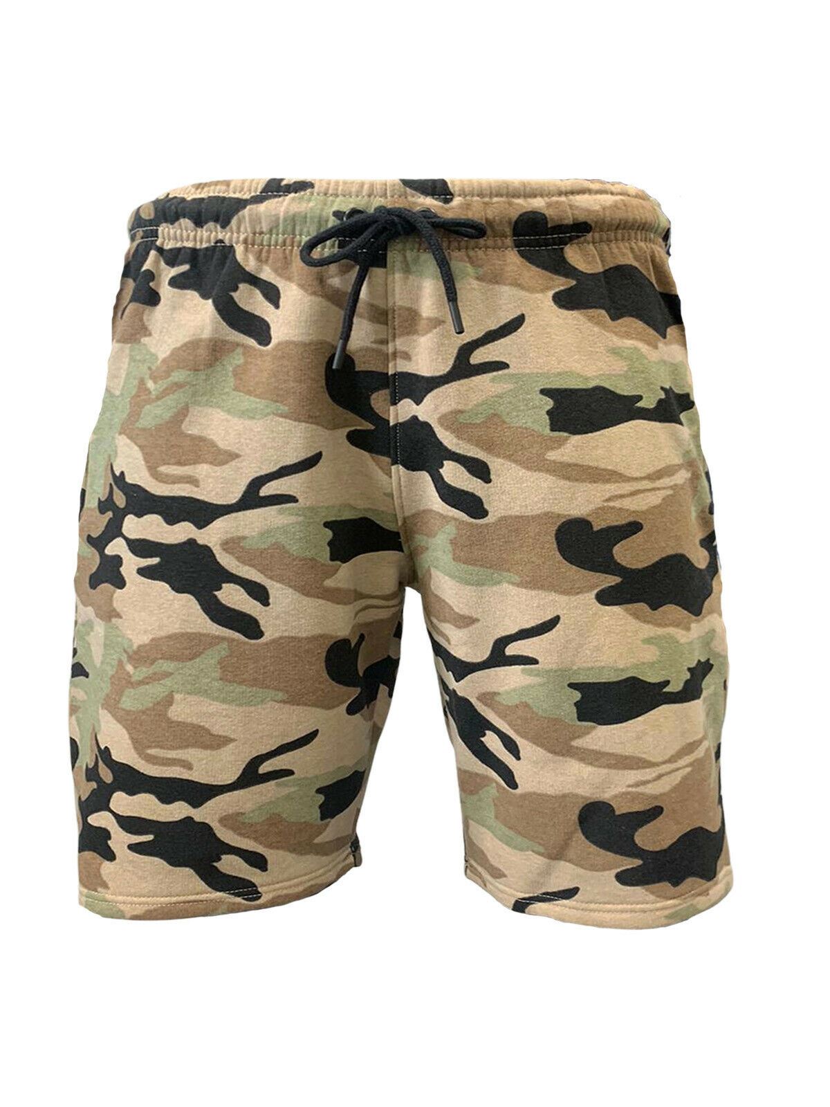 Beige Camo Fleece Shorts