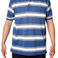 Thick Striped Pique Polo T-Shirt Slim Fit - Blue
