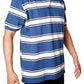 Thick Striped Pique Polo T-Shirt Slim Fit - Blue