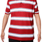 Thick Striped Pique Polo T-Shirt Slim Fit - Red
