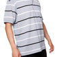 Striped Pique Polo T-Shirt Short Sleeves Slim Fit - Grey