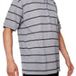 Striped Pique Polo T-Shirt - Dark Grey
