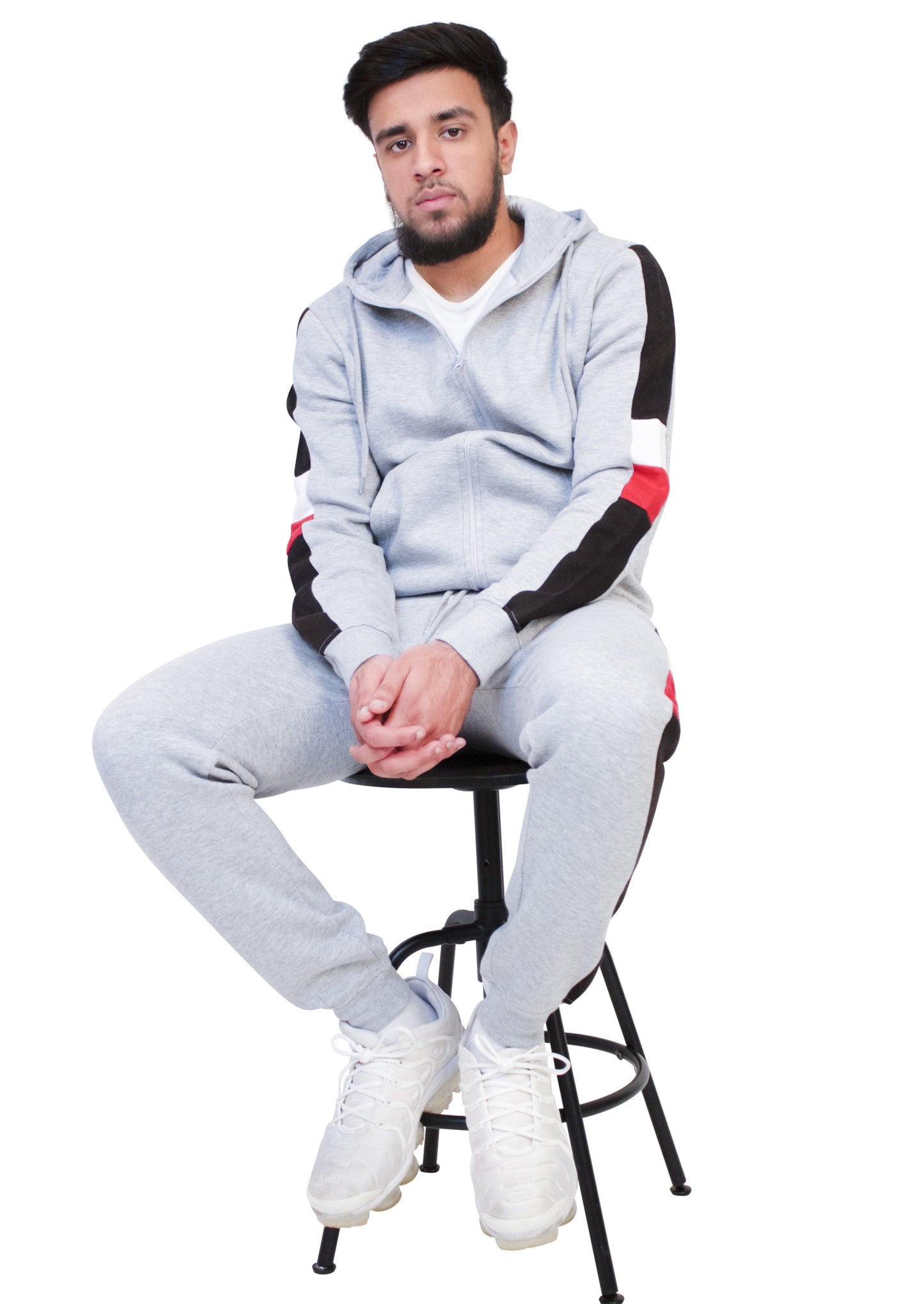 Full Zip Hooded Tracksuit With Side Panels