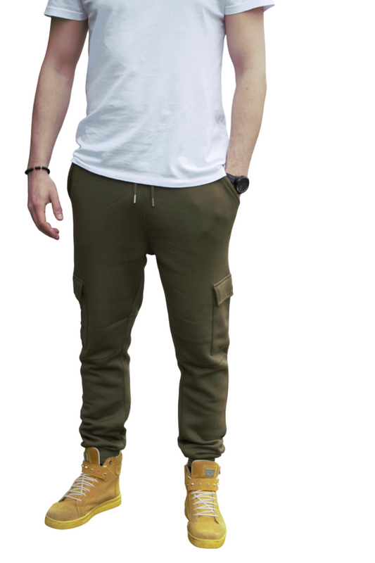 Olive Cargo Joggers - Slim Fit