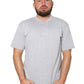 Short Sleeve Plain Henley T-Shirt with Grandad Collar - Light Grey
