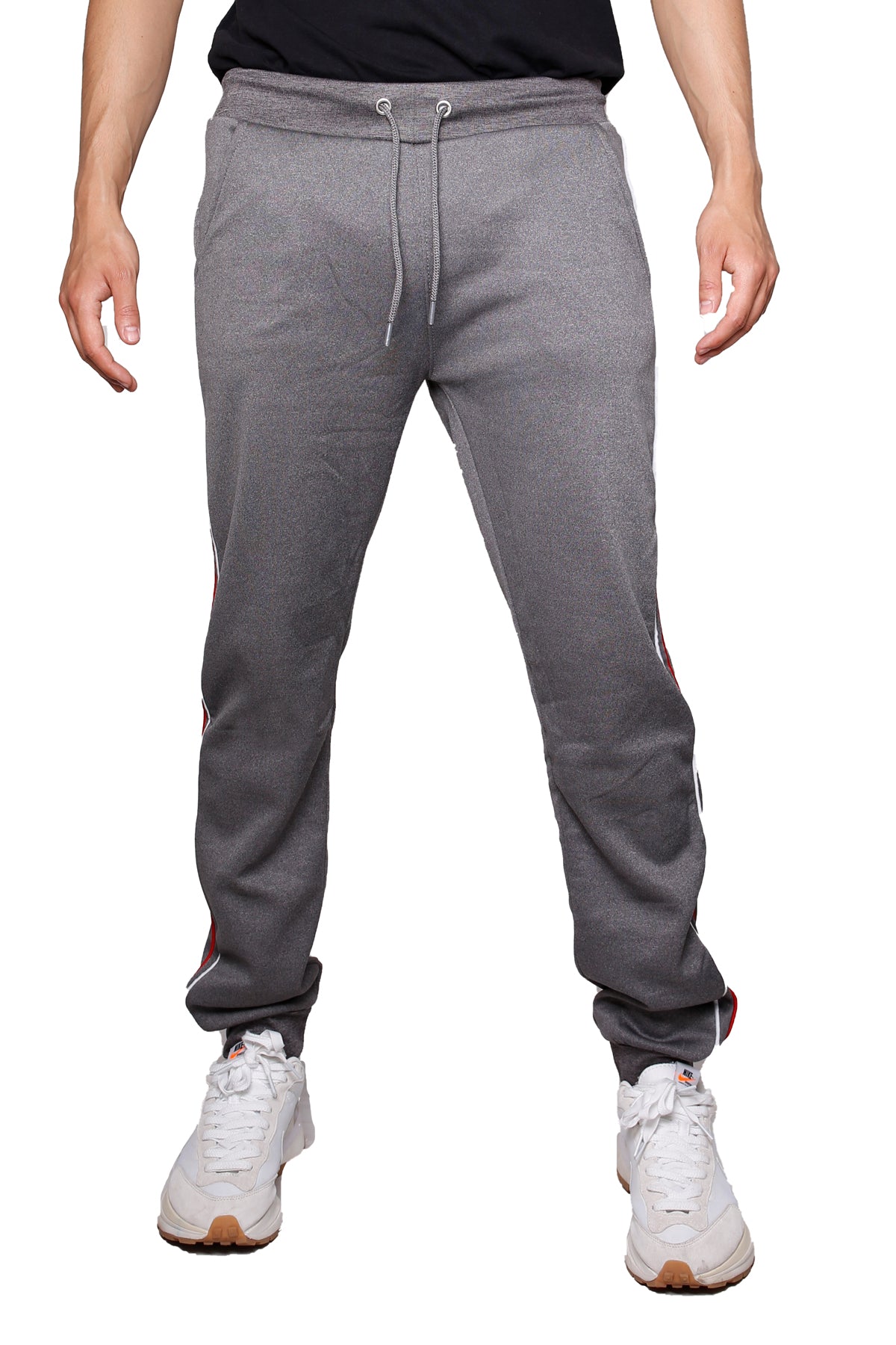 Charcoal Side Striped Joggers - Slim fit