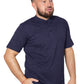 Short Sleeve Plain Henley T-Shirt with Grandad Collar - Navy