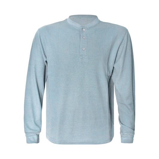 Henley Long Sleeve Top - Airforce Blue