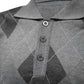 Men's Diamond Print Long Sleeve Jumper with Button-up Fastening Large Sizes