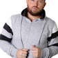 Mens Full-Zip Fleece Tracksuit with 3 Tone Sleeve and Contrast Joggers (2222)