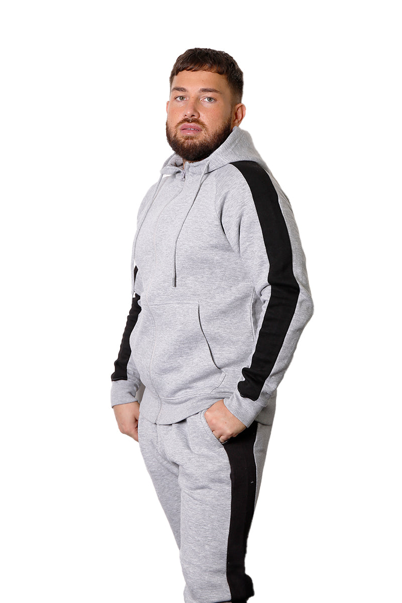 Mens Full-Zip Fleece Tracksuit with Colour Contrast arms and Jogger (2224)
